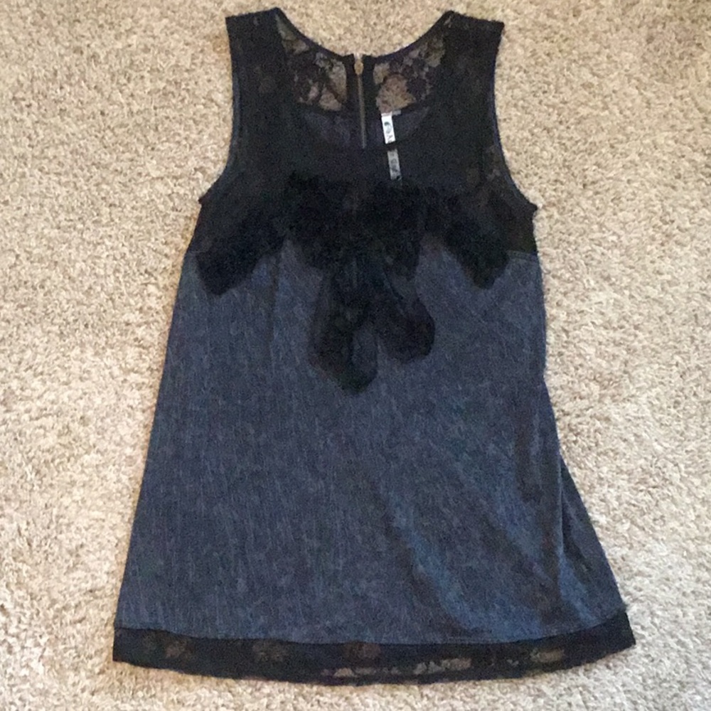 Navy Lace Tank
